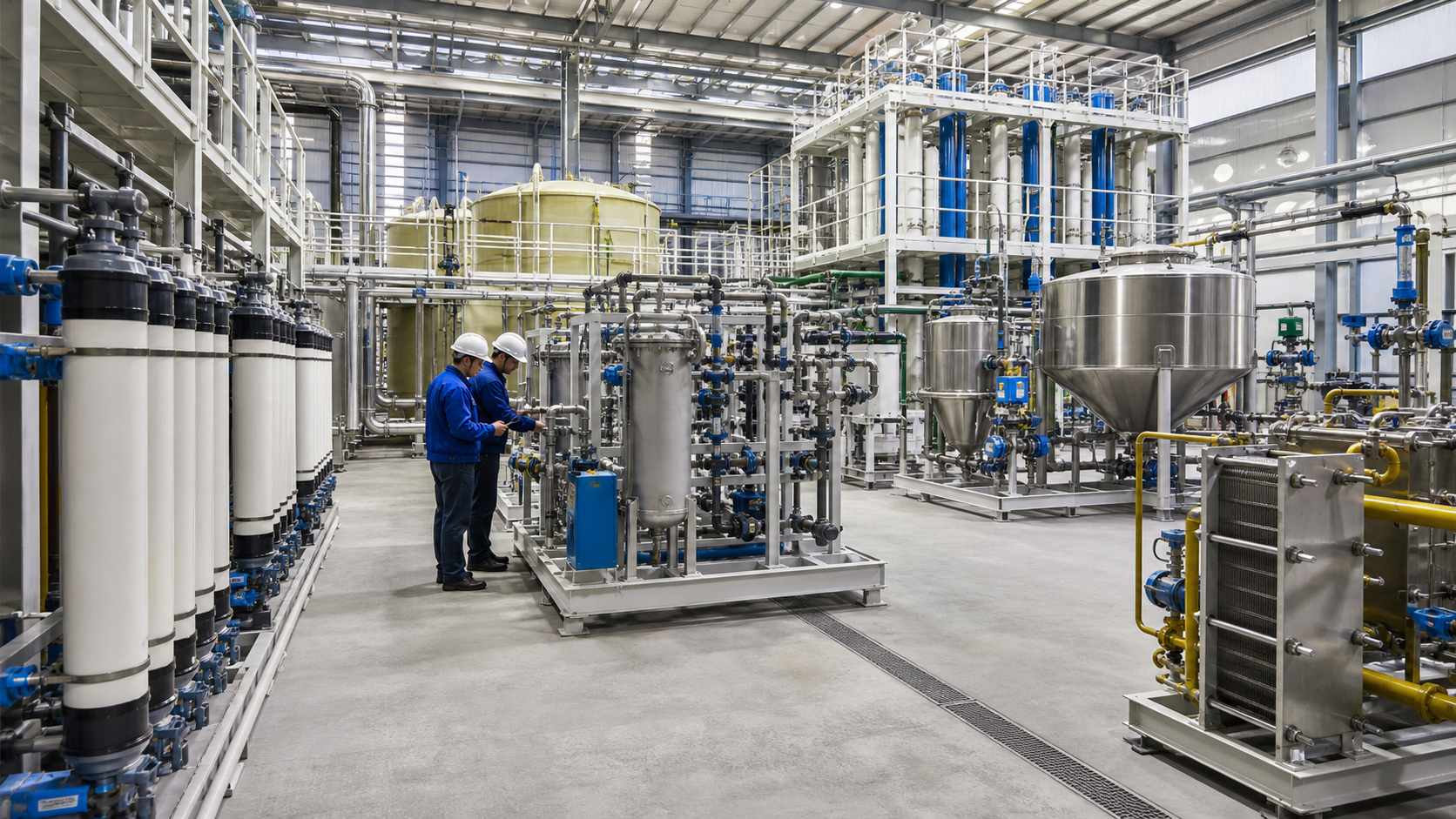 Direct lithium extraction pretreatment equipment and lithium brine refining plant