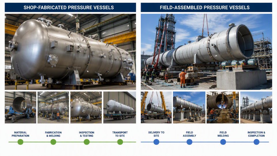 shop-fabricated-vs-field-assembled-pressure-vessels-01-parallel-workstream-timeline-comparison